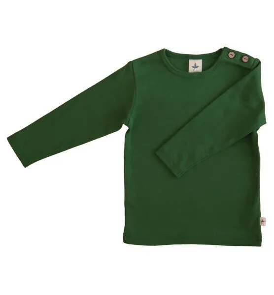 Leela Cotton Leela Cotton Baby Kinder Langarmshirt Bio-Baumwolle, Moosgrün, – Produktbild 1 von 3