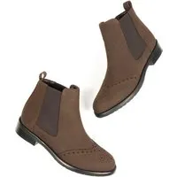 Will's Vegan Store Will's Vegan Store Damen vegan Chelsea Boots Brogue Dunkelbraun – Produktbild 1 von 1