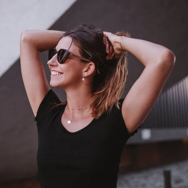 TAKE A SHOT TAKE A SHOT Holz Sonnenbrille für Herren und Damen mit Flattop Design, Braun (havana/kirsche/braun), – Produktbild 4 von 4
