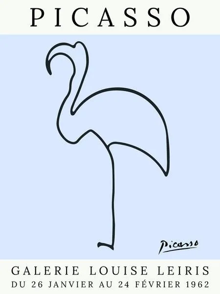 Photocircle Photocircle Poster / Leinwandbild - Picasso Flamingo – blau – Produktbild 1 von 4
