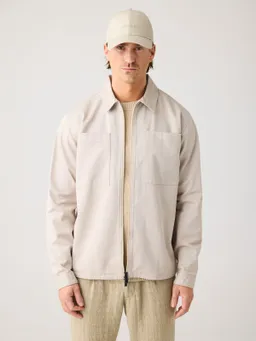 KnowledgeCotton Apparel KnowledgeCotton Apparel Herren vegan Zip Overshirt Twill Light Feather Gray – Produktbild 1 von 1