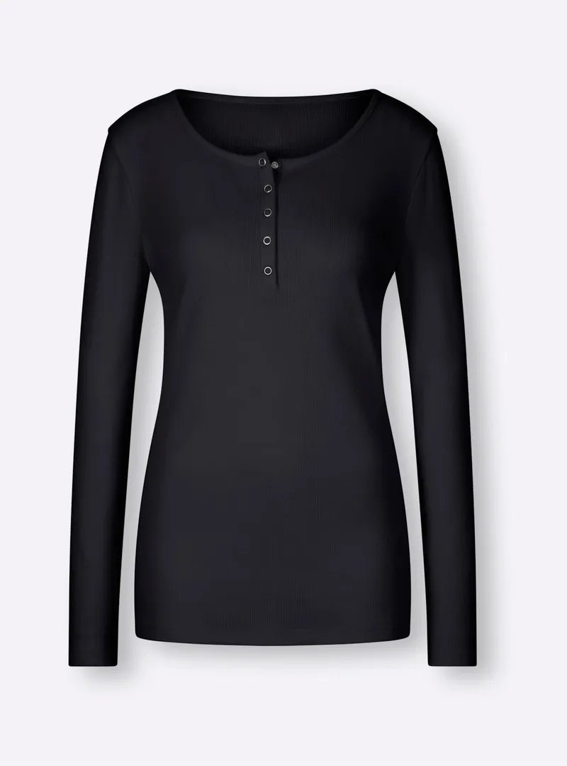 heine Langarmshirt schwarz, Schwarz, – Produktbild 1 von 2