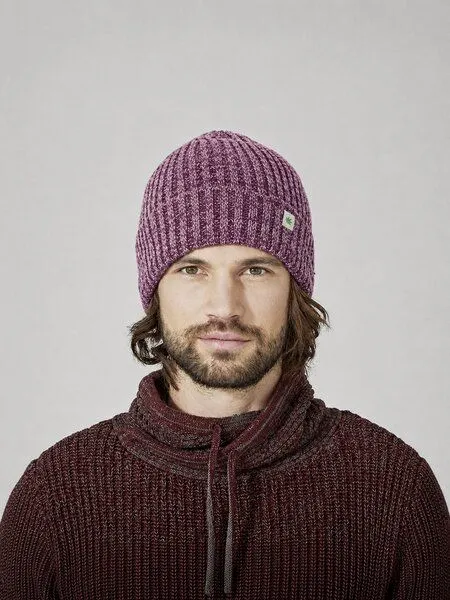 HempAge HempAge Strickmütze Hanf/Bio-Baumwolle, Purple/grey, – Produktbild 3 von 3