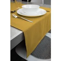 jilda-tex jilda-tex Tischläufer Renforce 100% Bio-Baumwolle Uni 50x160cm, Senfgelb, – Produktbild 1 von 1