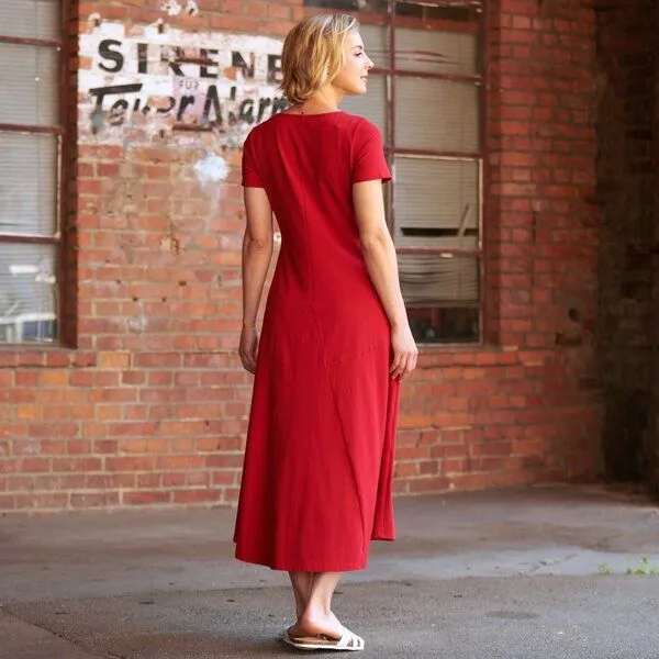 CON_STANT CON_STANT Kleid mit Nähten 95% Baumwolle (kbA), Rot, – Produktbild 3 von 3