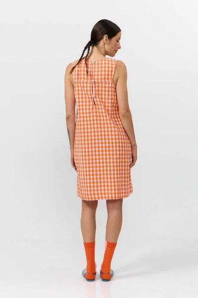 SUITE13LAB Suite13lab Damen-Kurzkleid LENA kariert, Orange, – Produktbild 3 von 4