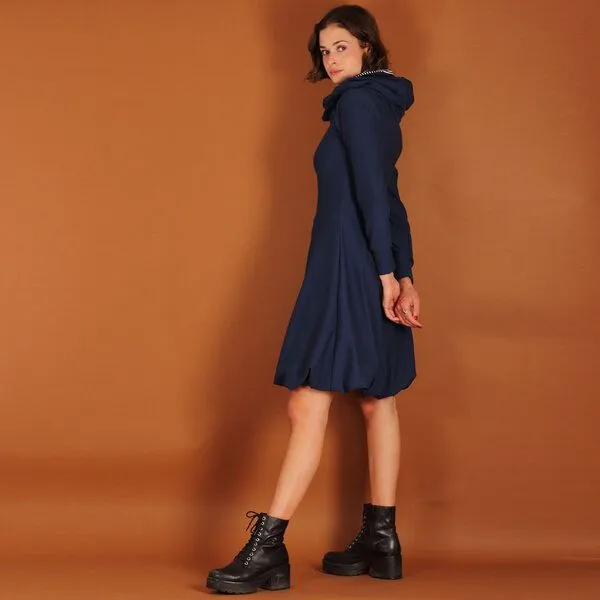 ManduTrap ManduTrap Ballonkleid aus Bio-Baumwolle kbA mit Kapuze/Hoodie, Blau, – Produktbild 3 von 4