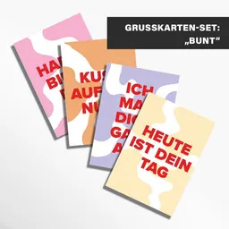 DEINE ZWEISAMKEIT DEINE ZWEISAMKEIT GRUSSKARTEN-SET "BUNT" | FARBENFROHE GRUSSKARTEN FÜR BESONDERE BOTSCHAFTEN – Produktbild 1 von 1