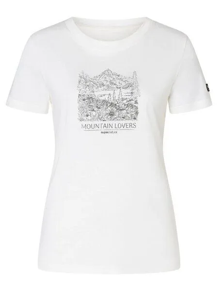 Super.Natural Super.Natural Merino T-Shirt W Mountain Lovers Bio C Tee für Damen, White/eucalyptus, – Produktbild 4 von 4