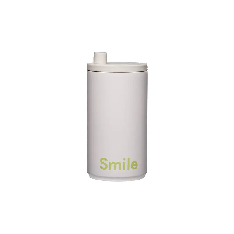 Design Letters Reisebecher 350ml – Pale Beige, Smile – Produktbild 1 von 1