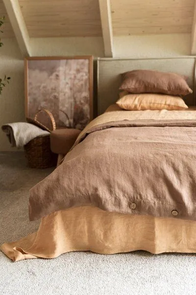 AmourLinen AmourLinen Bettdecke aus Leinen, Rosy brown (braun), – Produktbild 3 von 4