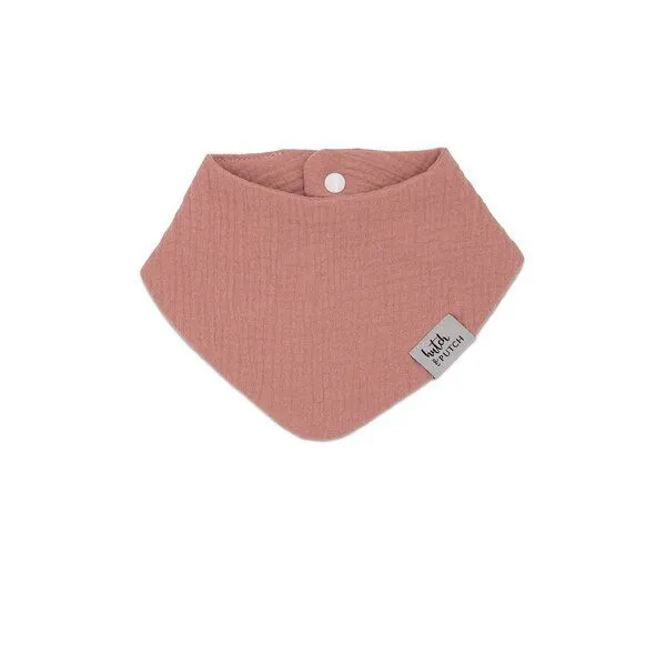 Hutch&Putch Hutch&Putch Musselin Lätzchen - Dreieckstuch mit Druckknopf für Baby (0-2 Jahre) aus 100% Bio-Baumwolle, Altrosa, – Produktbild 1 von 1
