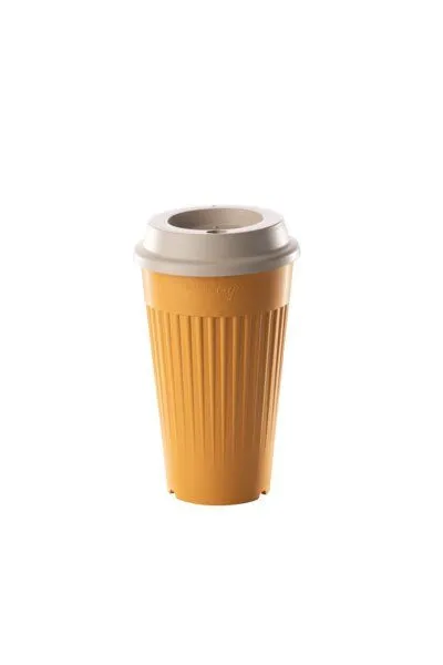 reMAIN reMAIN MAINcup - 4 St. nachhaltige Mehrweg-Trinkbecher 400 ml aus recyceltem Kunststoff – Bruchfest, Spülmaschinenfest & Stapelbar – Perfekt für Cocktails, Kinder, Gastro & Outdoor, Sonnengelb, – Produktbild 1 von 3