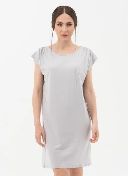 ORGANICATION ORGANICATION Jerseykleid aus TENCEL Lyocell mit Bio-Baumwolle, Cloud grey, – Produktbild 1 von 4