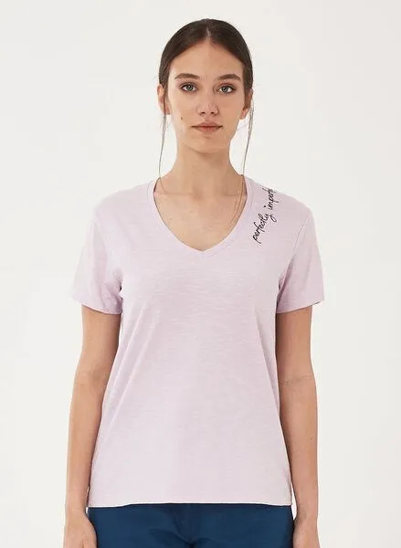 ORGANICATION ORGANICATION T-Shirt aus Bio-Baumwolle mit Stickerei, Lavender, – Produktbild 1 von 4
