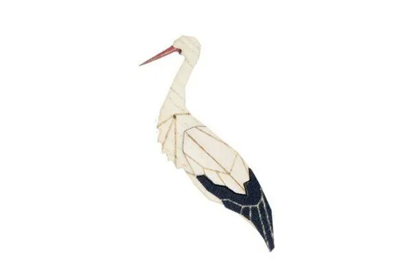 BeWooden BeWooden Holzbrosche Stork Brooch – Produktbild 1 von 3