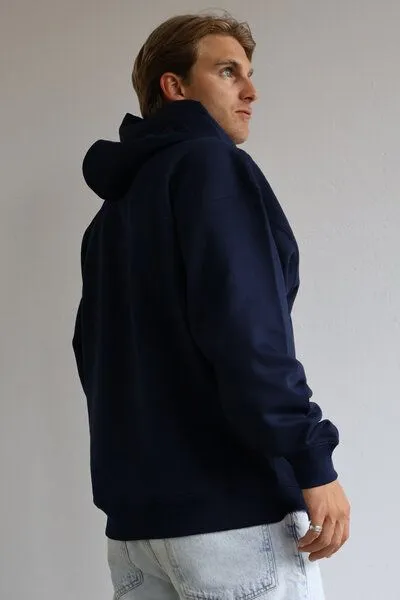 Kultgut Kultgut Biofair- SPORT ESSENTIALS HOODIE - Ultraweich / For all Day, Dunkelblau (nightblue), – Produktbild 4 von 4