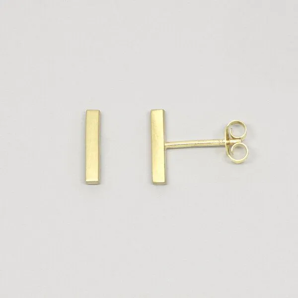 fejn jewelry fejn jewelry Ohrstecker 'satin bar', Gold, – Produktbild 1 von 3