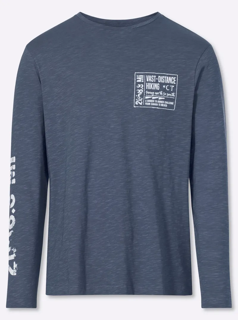 Catamaran Langarmshirt rauchblau-bedruckt, Rauchblau-bedruckt, – Produktbild 1 von 2