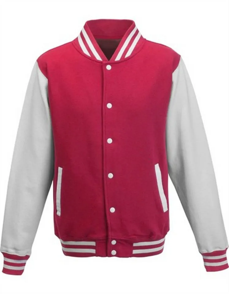 Just Hoods Just Hoods Sweatjacke Varsity Jacket / College Jacke, Fire red/white, – Produktbild 1 von 3