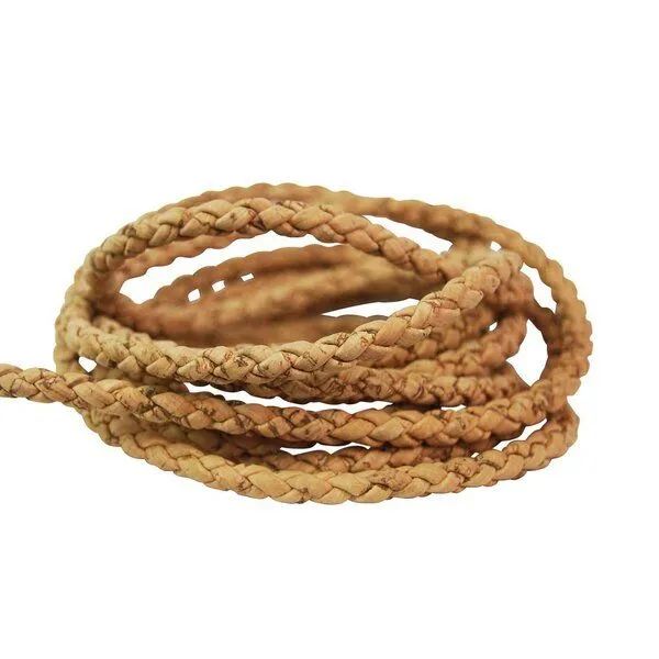 Kork-Deko Kork-Deko Band aus Kork-Stoff | rund 6 mm geflochten | Korkschnur zum Basteln, Nähen, DIY – Produktbild 1 von 4