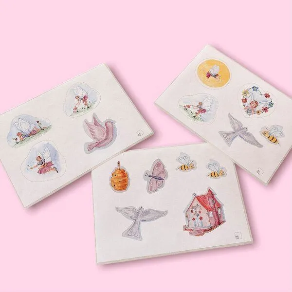 Fines Papeterie Fines Papeterie 3er Set Sticker Din A5 Aufkleber-Bögen mit Feen-Motiv – Produktbild 1 von 3