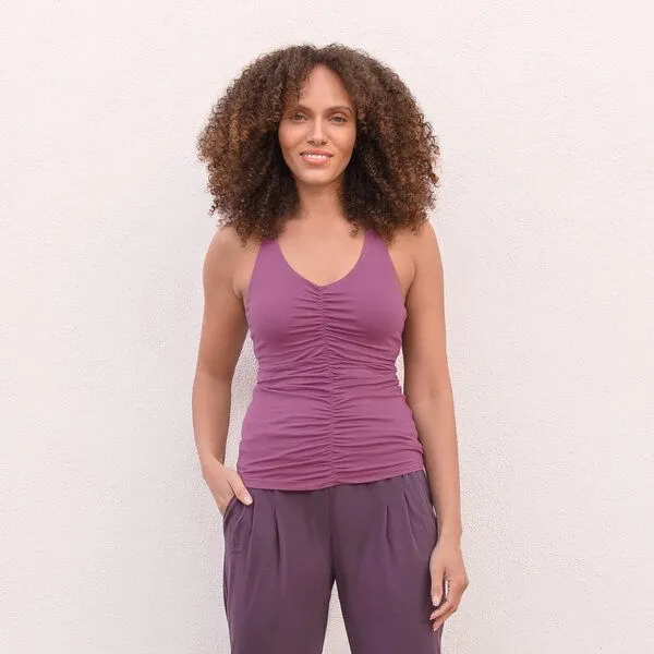 Jaya Jaya NICOLE - Damen - Top für Yoga aus Biobaumwolle mit besonderer Rückenpartie, Mauve/rosa, – Produktbild 3 von 3