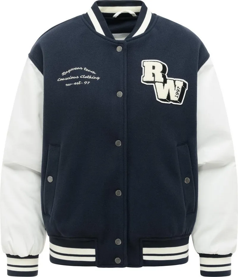 ragwear ragwear Collegejacke Clubie Y modische Damen Bomberjacke mit Rippstrick-Details, Blau, – Produktbild 2 von 4