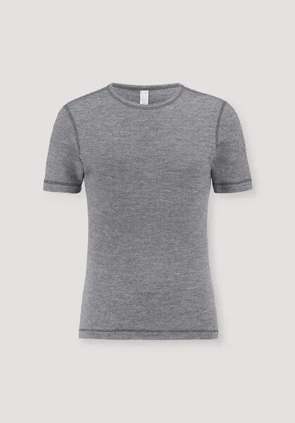 hessnatur hessnatur Halbarm-Funktionsshirt mit Bio-Merinowolle und Seide, Anthrazit, – Produktbild 3 von 4