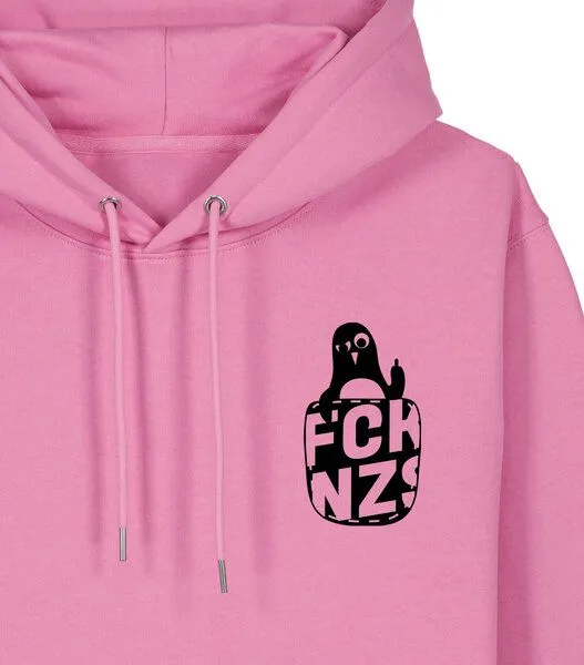päfjes päfjes Pinguin Paul mag keine Nzs - Fair Wear Unisex Hoodie / Pulli, Rosa, – Produktbild 3 von 4