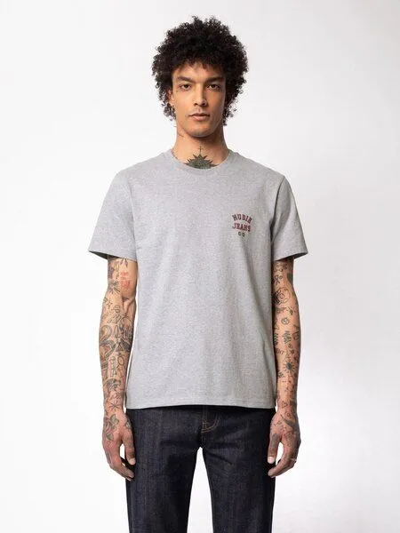 Nudie Jeans Nudie Jeans Herren T-Shirt "Roy Logo" - Grey Melange – Produktbild 1 von 2