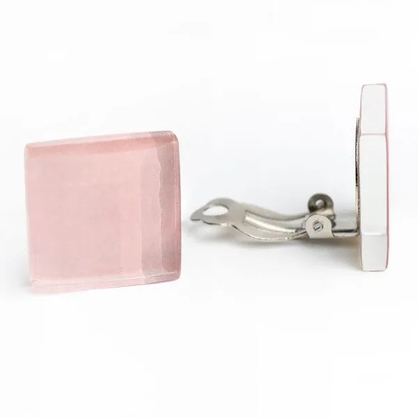 ALEXASCHA ALEXASCHA Auffällige Statement Ohrclips aus Glas | PUREFORM, Sandrosa, – Produktbild 2 von 4