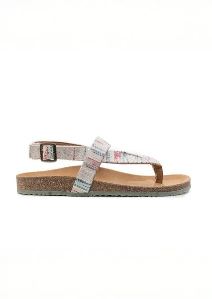 Zouri ZOURI Vegane Zehensandale mit Bio-Baumwolle & Korkfußbett Modell: Isle, Desert (bunt), – Produktbild 2 von 4