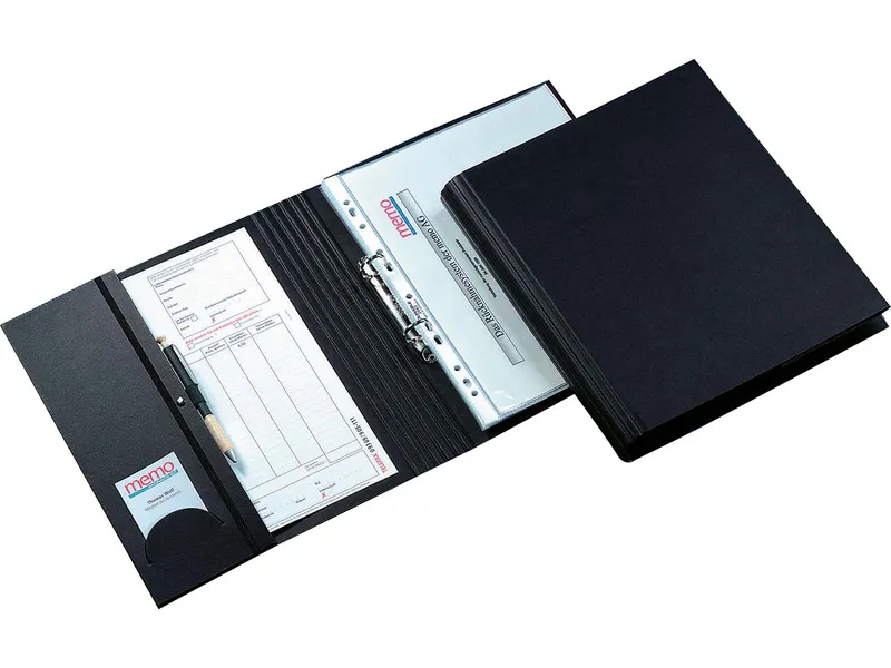 Memo Tagungsmappe 'Elegance', schwarz, A4 mit 2-Ring-Mechanik – Produktbild 1 von 2