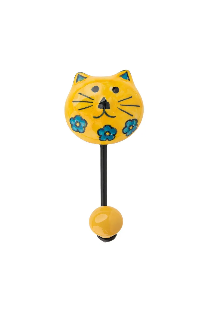 Tranquillo Wandhaken YELLOW MEOW - gelb – Produktbild 1 von 2