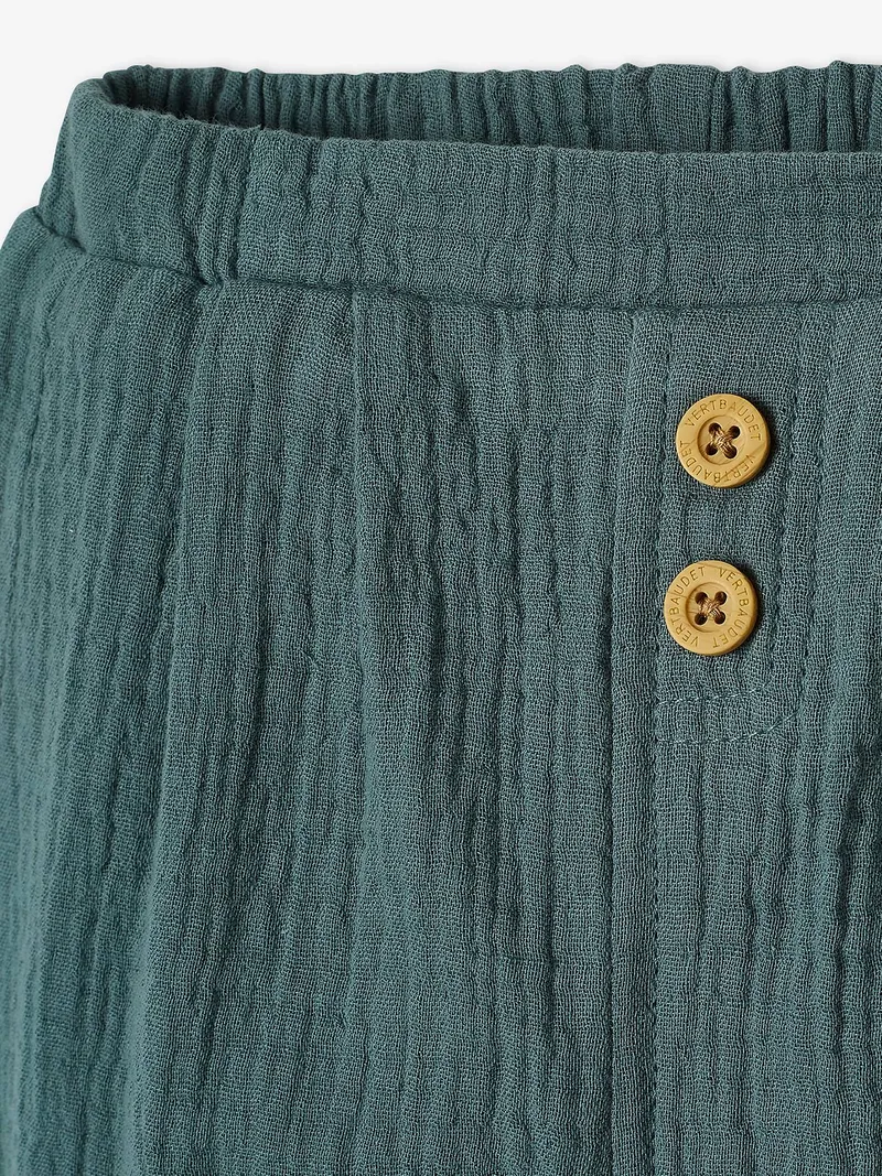 Vertbaudet Baby Hose aus Musselin, Aquamarin, – Produktbild 3 von 4