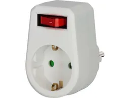 Brennenstuhl brennenstuhl Schutzkontakt-Adapterstecker mit Schalter, weiß – Produktbild 1 von 1