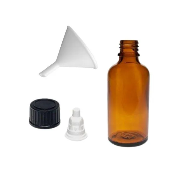 mikken mikken Set Tropfflasche 10 - 100 ml Apothekerflasche mit Tropfer braun Dosierflasche mit Etiketten und Trichter – Produktbild 4 von 6