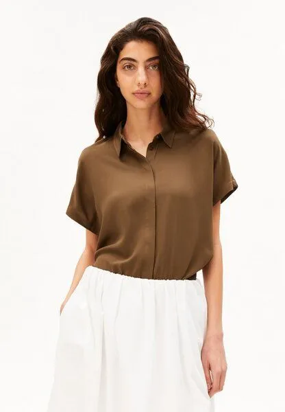 ARMEDANGELS ARMEDANGELS LARISAANA Damen Bluse aus LENZING ECOVERO Viskose, Dried palm, – Produktbild 1 von 4