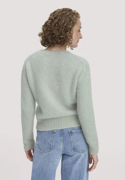 hessnatur hessnatur Strick Pullover Relaxed aus Alpaka mit Bio-Baumwolle, Polargrün, – Produktbild 2 von 4