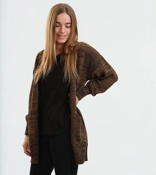Gary Mash GARY MASH Oversize-Strickjacke Moline aus Biobaumwolle, Mélange navy-karamell, – Produktbild 2 von 4
