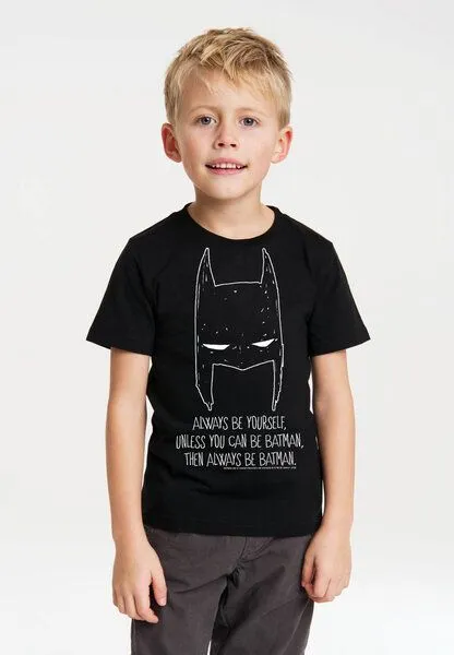 LOGOSH!RT LOGOSH!RT - DC - Batman - Always Be Batman - Organic - Unisex - Kinder, Schwarz, – Produktbild 3 von 4