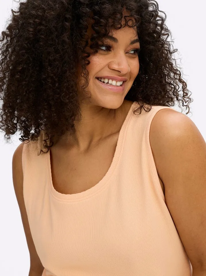 sheego sheego Shirttop Shirttop Ärmellos, Orange, – Produktbild 5 von 5