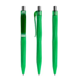 prodir prodir® Druckkugelschreiber QS20 Soft Touch PRT Push, blaue Mine, hellgrün/silber poliert – Produktbild 1 von 1
