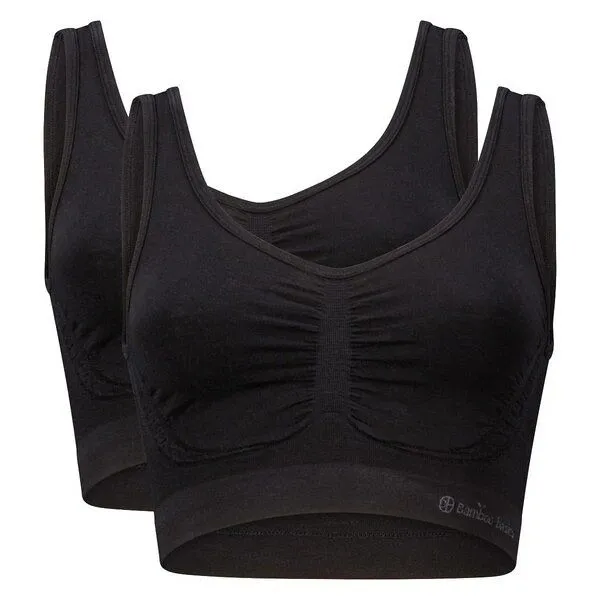 Bamboo Basics Bamboo Basics Nahtloser BH NOVA mit Bambusviskose, 2er Pack, Schwarz, – Produktbild 1 von 4