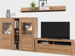 OTTO home Wohnwand Larona, Wohnwand, Set 3 teilig, (3-St), Wohnzimmer Set bestehend aus 1 TV-Board, 1 Highboard,1 Wandregal – Produktbild 1 von 1