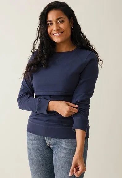 Boob Umstands- und Stillpullover B. warmer Sweatshirt von boob, Navy, – Produktbild 1 von 4