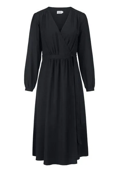 hessnatur hessnatur Kleid Midi Regular aus reiner TENCEL Lyocell, Schwarz, – Produktbild 3 von 4