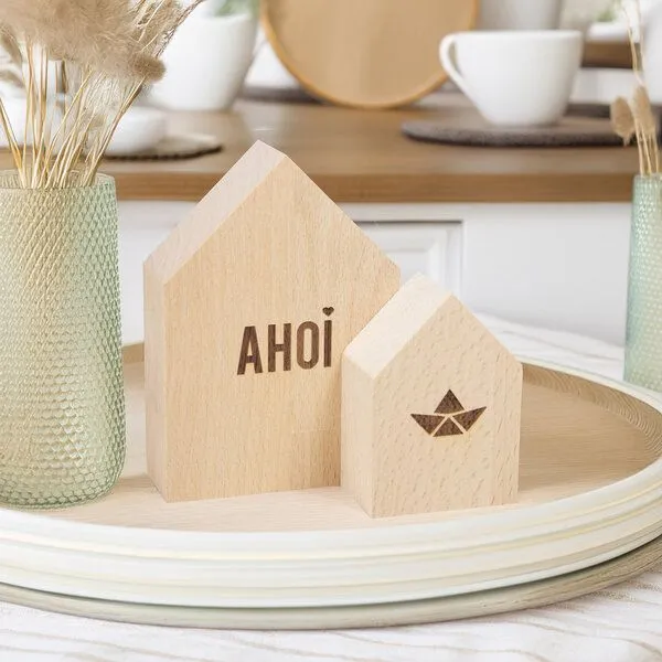 Bow & Hummingbird Bow & Hummingbird 2er Set Deko-Holzhäuschen Ahoi – Produktbild 3 von 4