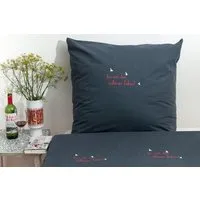 Hirschkind Hirschkind Bio-Kissenbezug 'her mit dem schönen leben!' dunkelgrau 80*80 cm – Produktbild 1 von 1